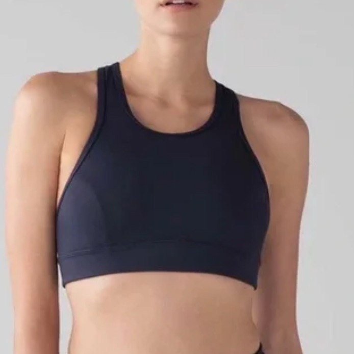 Lululemon Athletica Navy High-Neck Sports Bra